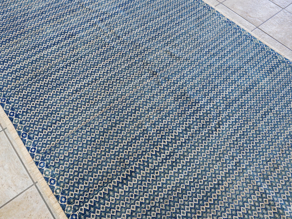 5x8 Ft Blue Gabbeh Rug - Hand Knotted Wool Area Rug