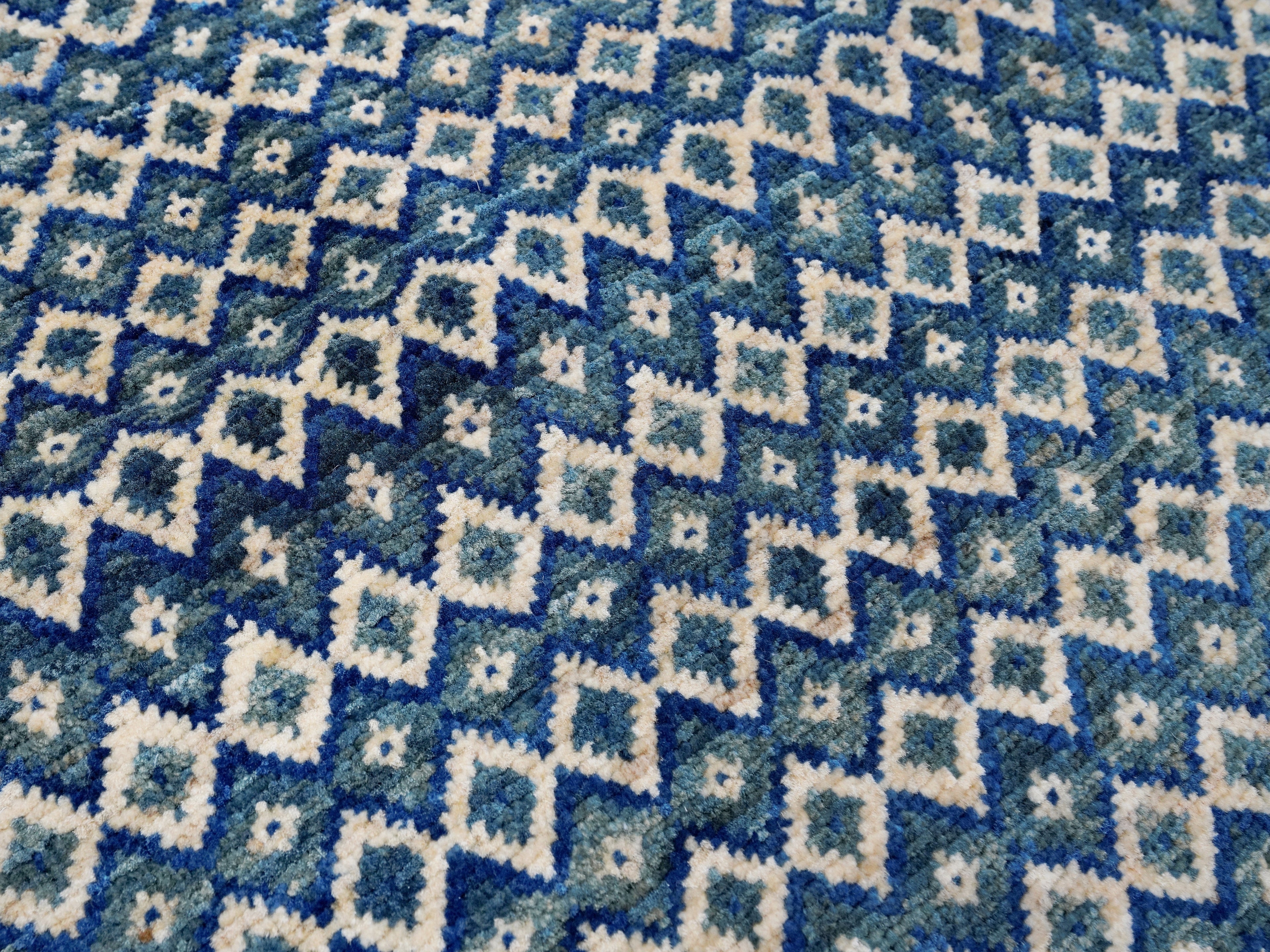 5x8 Ft Blue Gabbeh Rug - Hand Knotted Wool Area Rug