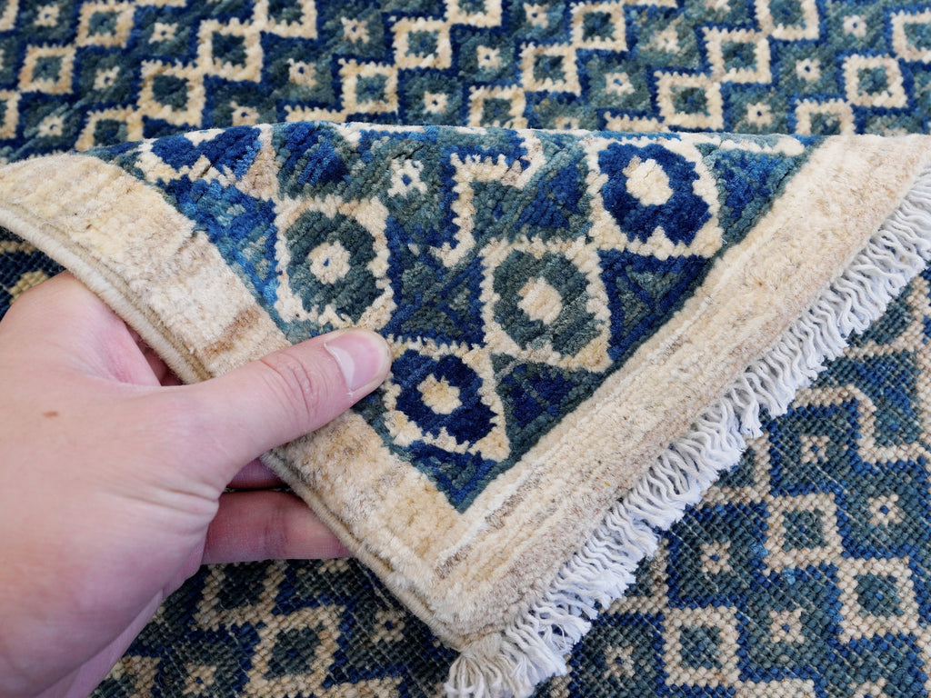 5x8 Ft Blue Gabbeh Rug - Hand Knotted Wool Area Rug
