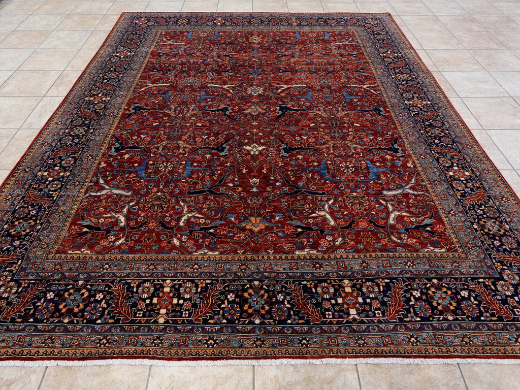 8x10 Ft Red Afghan Oriental Rug - Hand Knotted Area Rug