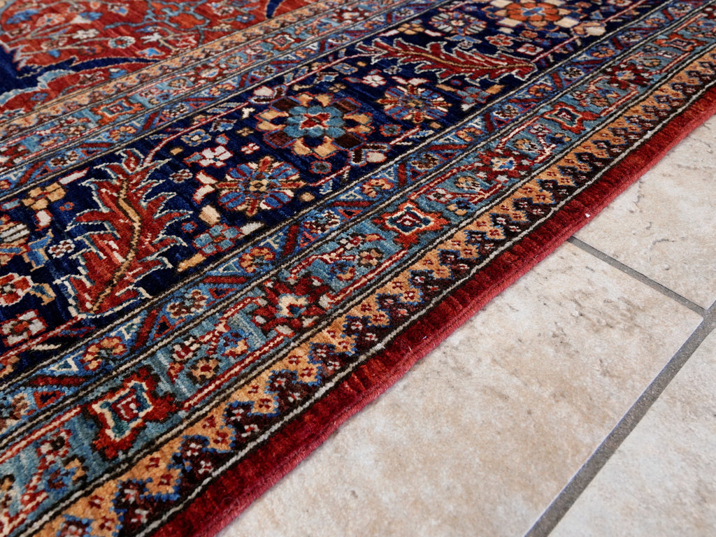 8x10 Ft Red Afghan Oriental Rug - Hand Knotted Area Rug