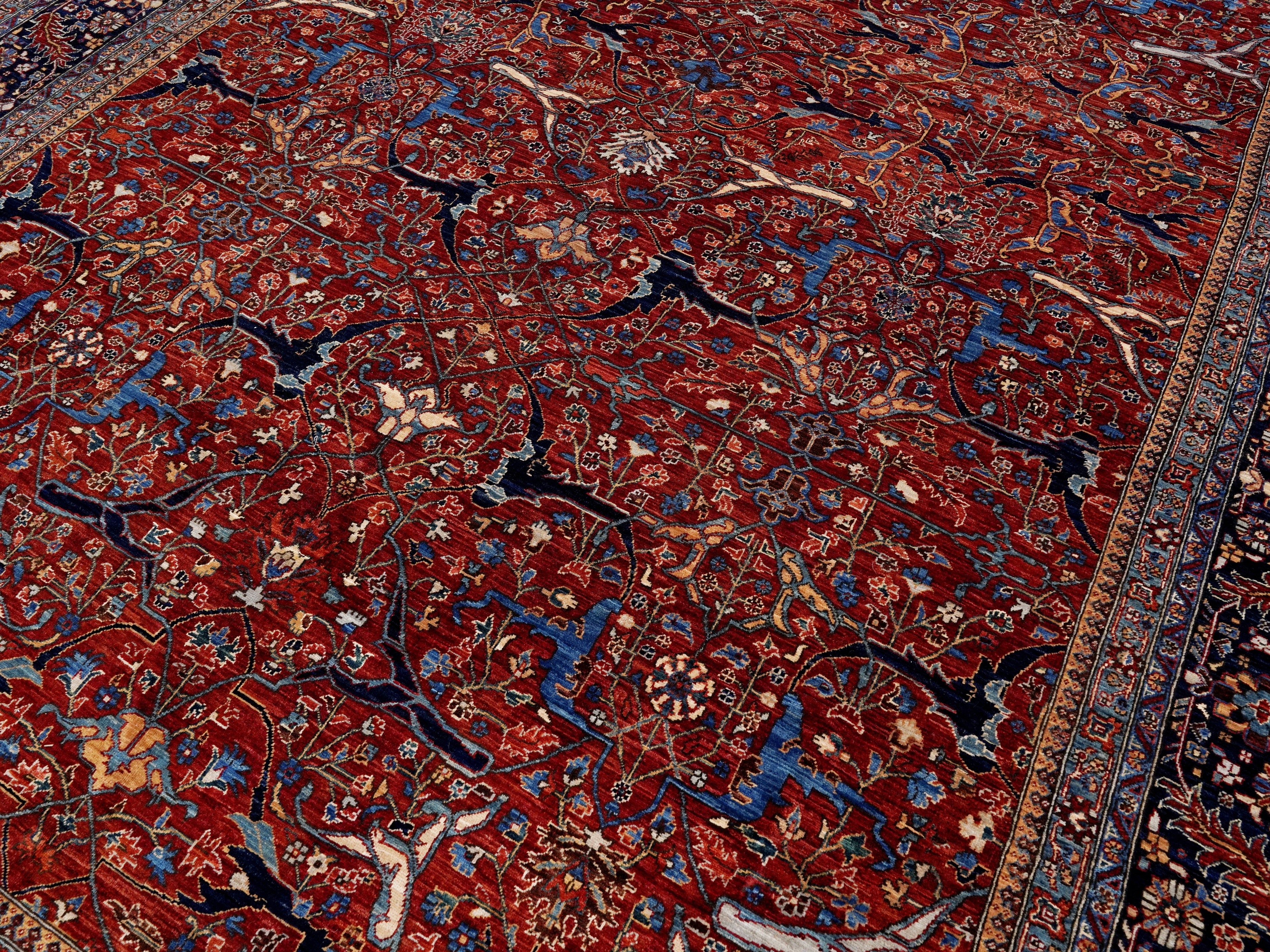 8x10 Ft Red Afghan Oriental Rug - Hand Knotted Area Rug