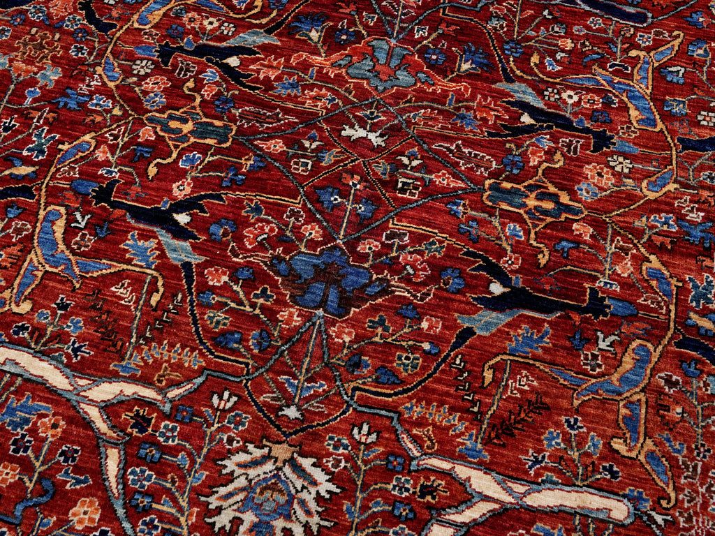 8x10 Ft Red Afghan Oriental Rug - Hand Knotted Area Rug