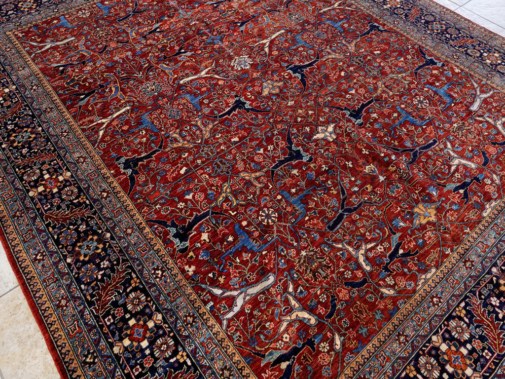 8x10 Ft Red Afghan Oriental Rug - Hand Knotted Area Rug