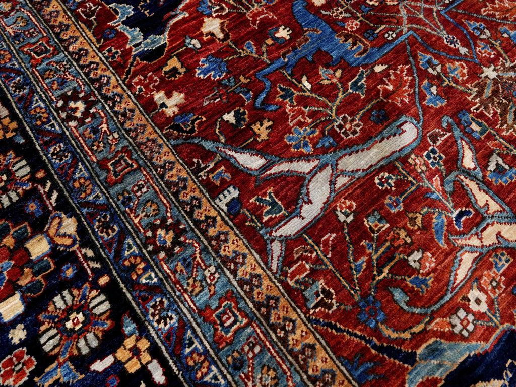 8x10 Ft Red Afghan Oriental Rug - Hand Knotted Area Rug
