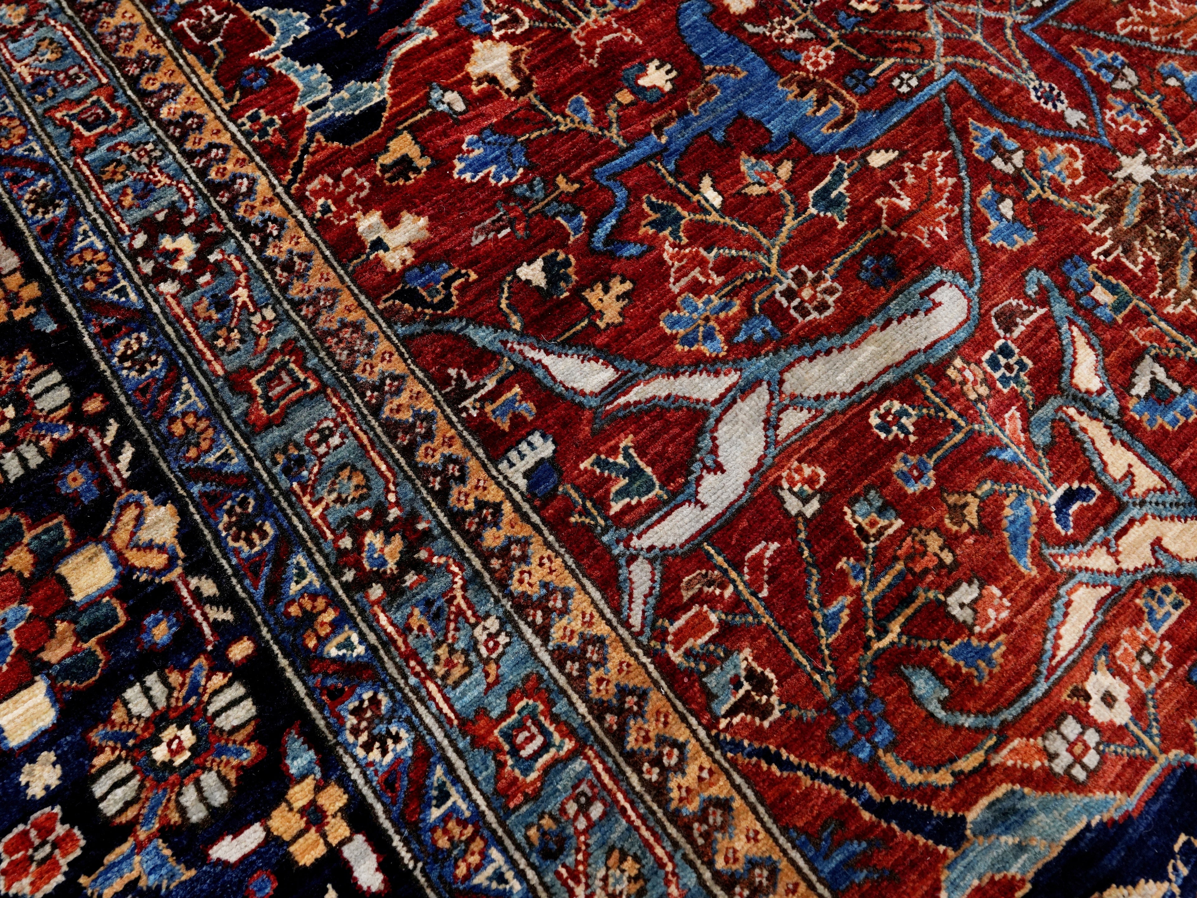 8x10 Ft Red Afghan Oriental Rug - Hand Knotted Area Rug