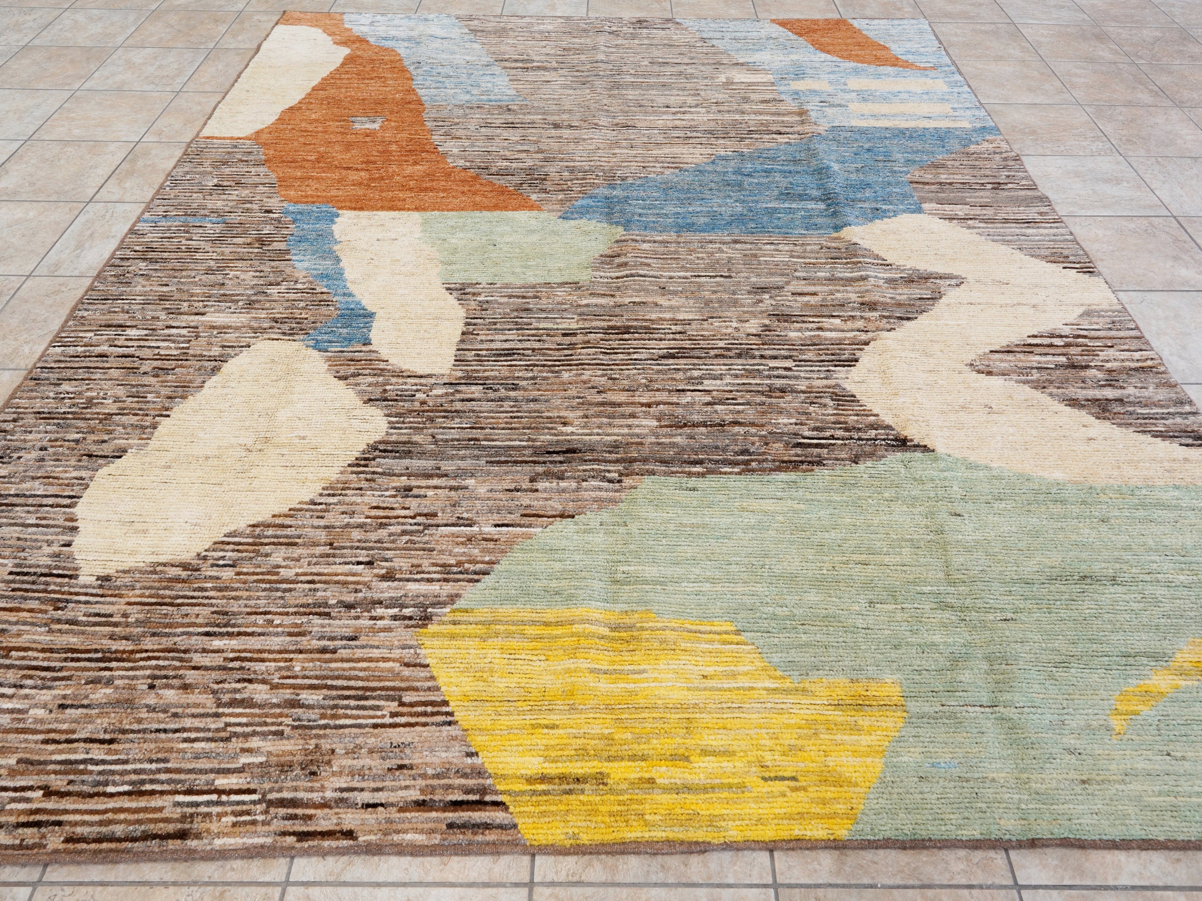8x10 Ft Abstract Moroccan Rug - Hand Knotted Area Rug
