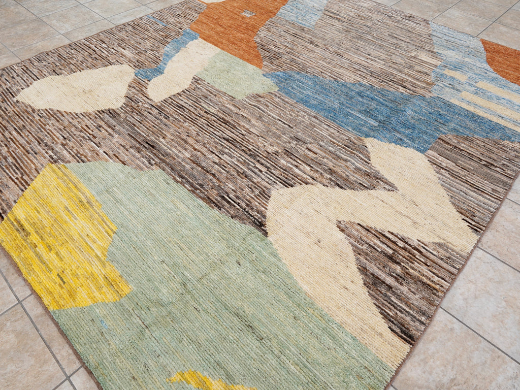8x10 Ft Abstract Moroccan Rug - Hand Knotted Area Rug