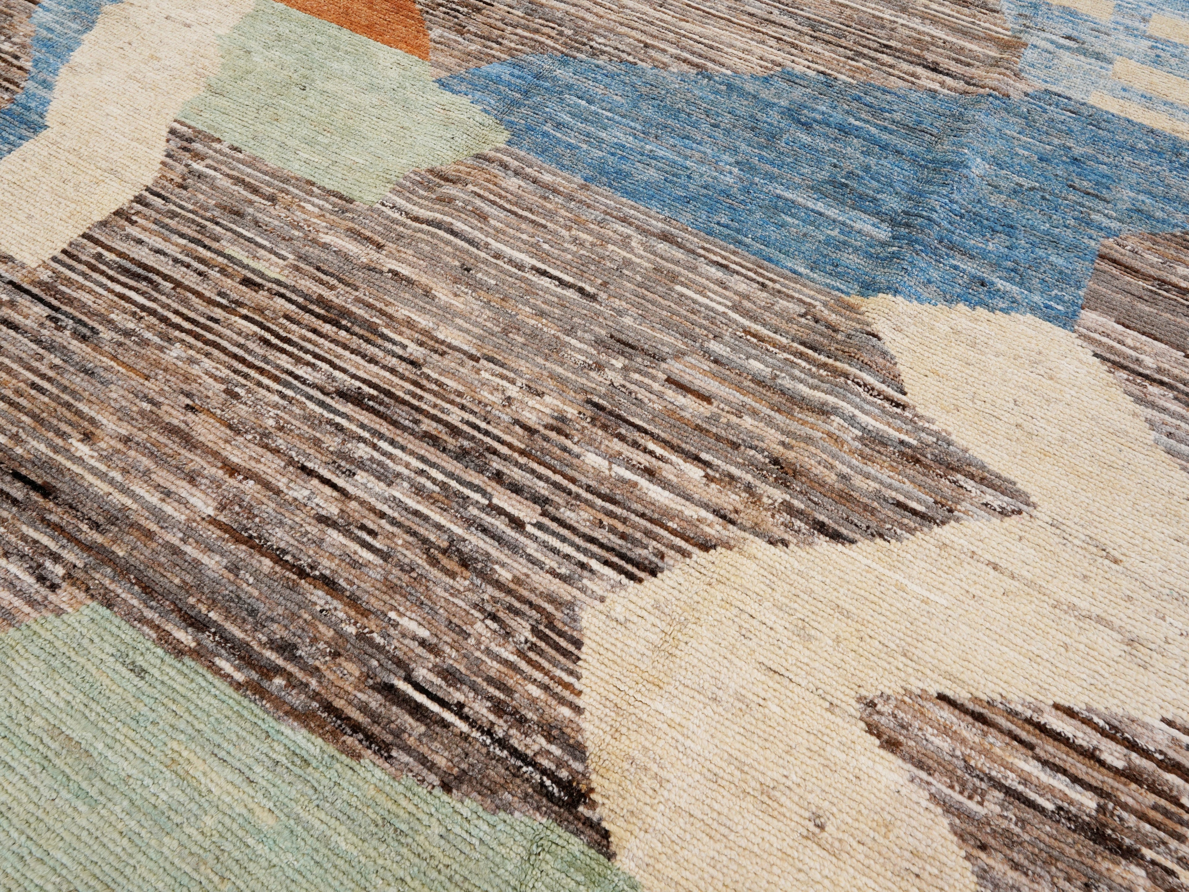 8x10 Ft Abstract Moroccan Rug - Hand Knotted Area Rug
