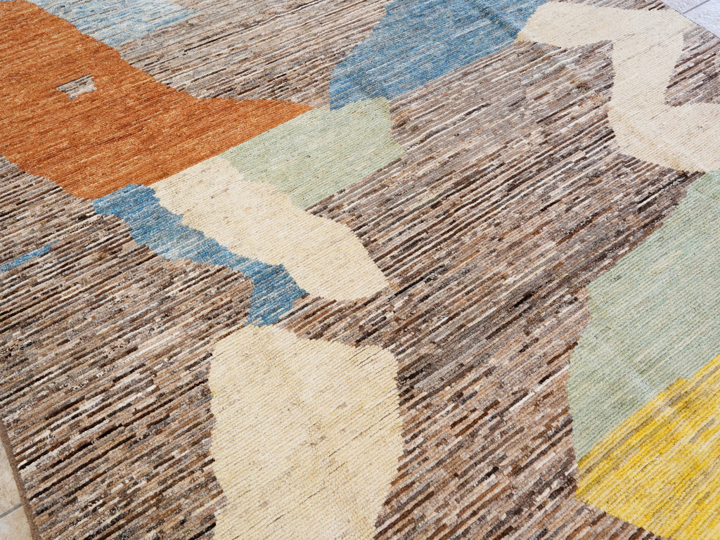 8x10 Ft Abstract Moroccan Rug - Hand Knotted Area Rug
