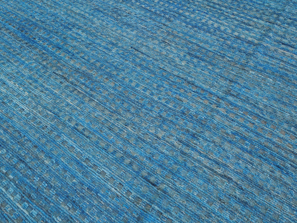8x10 Ft Blue Moroccan Rug - Hand Knotted Area Rug