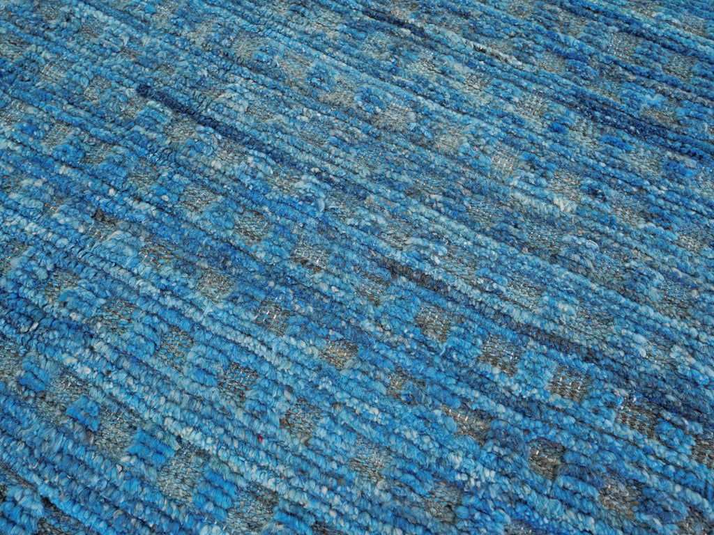 8x10 Ft Blue Moroccan Rug - Hand Knotted Area Rug