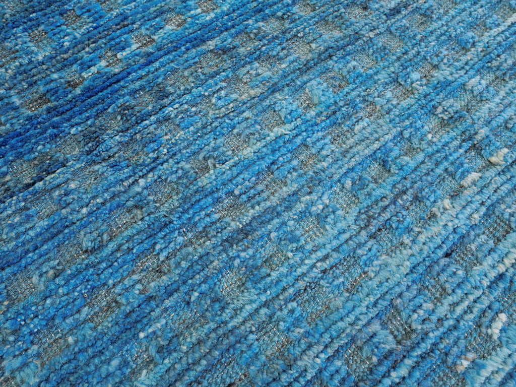 8x10 Ft Blue Moroccan Rug - Hand Knotted Area Rug