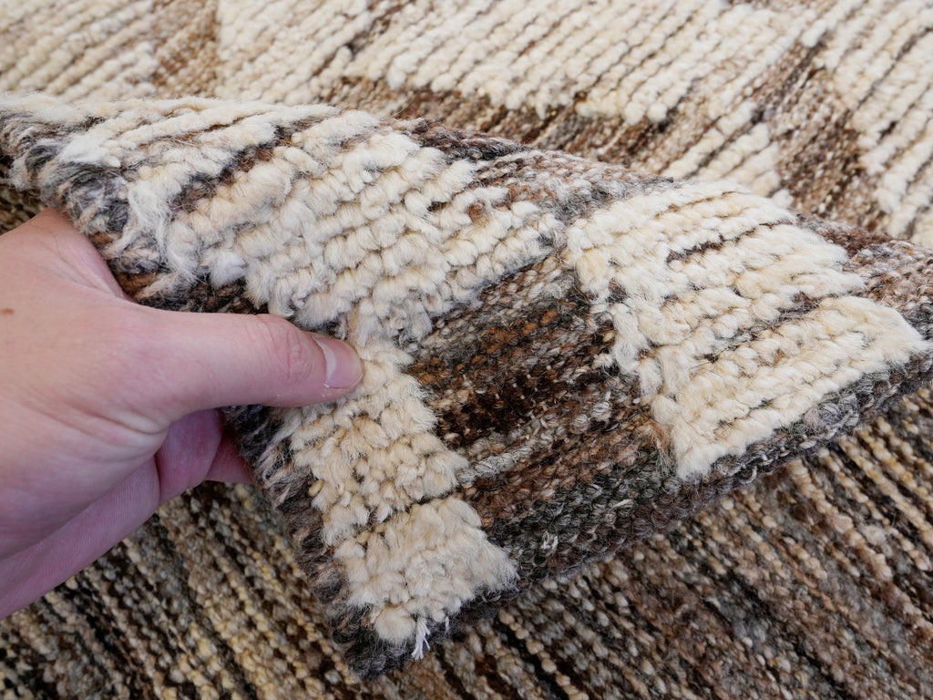 8x10 Ft Beige Moroccan Rug - Hand Knotted Area Rug