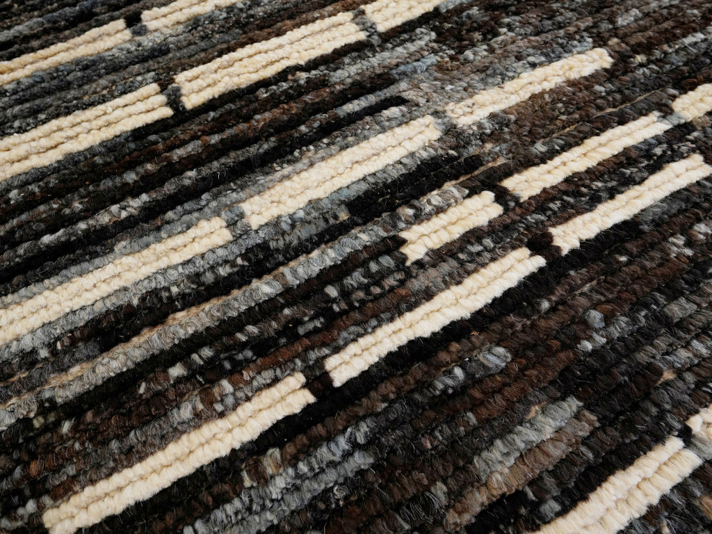9x10 Ft Brown Moroccan Rug - Hand Knotted Area Rug