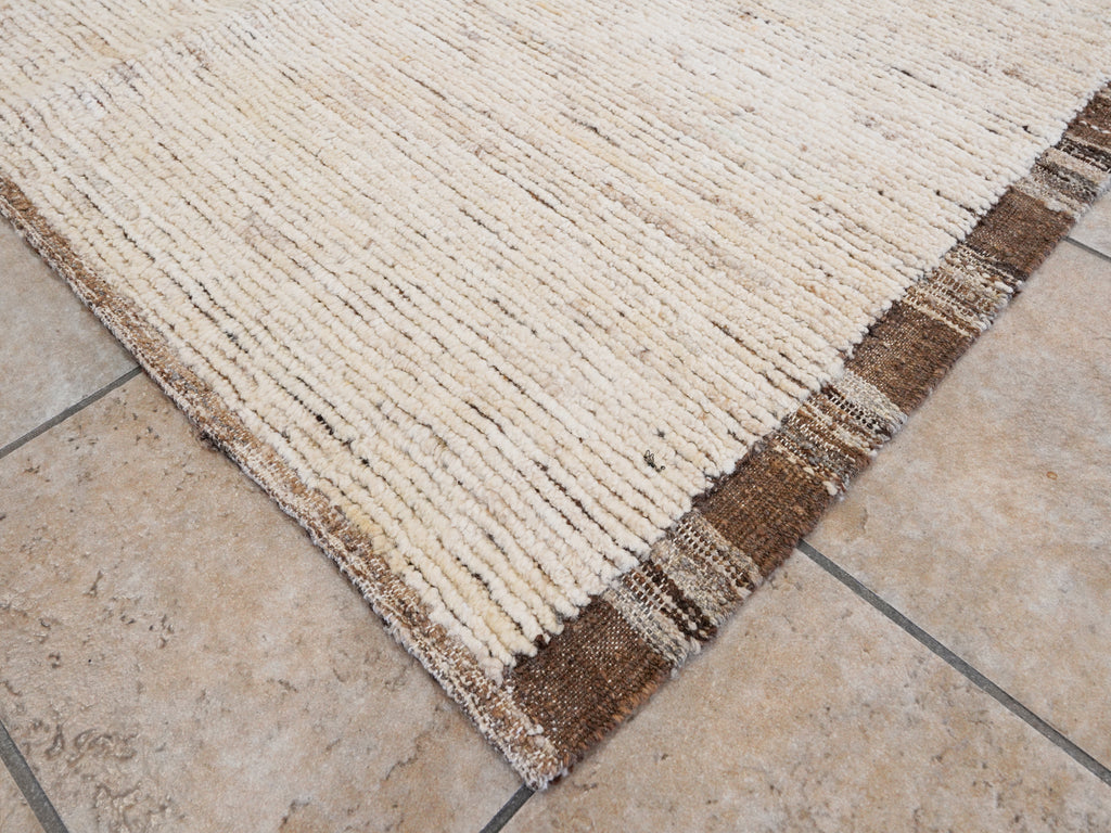 9x10 Ft Beige Moroccan Rug - Hand Knotted Area Rug