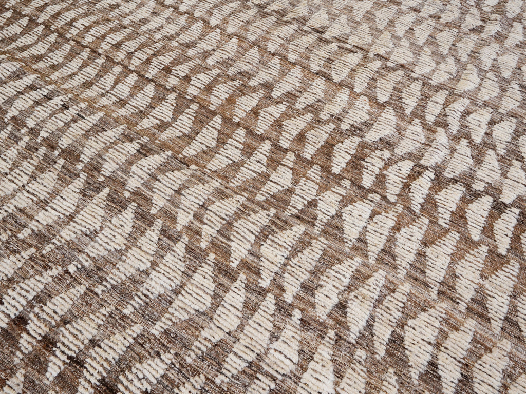 9x10 Ft Beige Moroccan Rug - Hand Knotted Area Rug