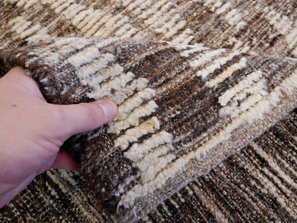9x10 Ft Beige Moroccan Rug - Hand Knotted Area Rug
