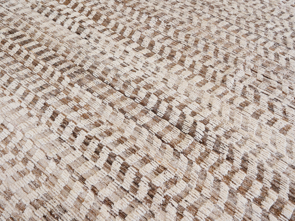 9x10 Ft Beige Moroccan Rug - Hand Knotted Area Rug