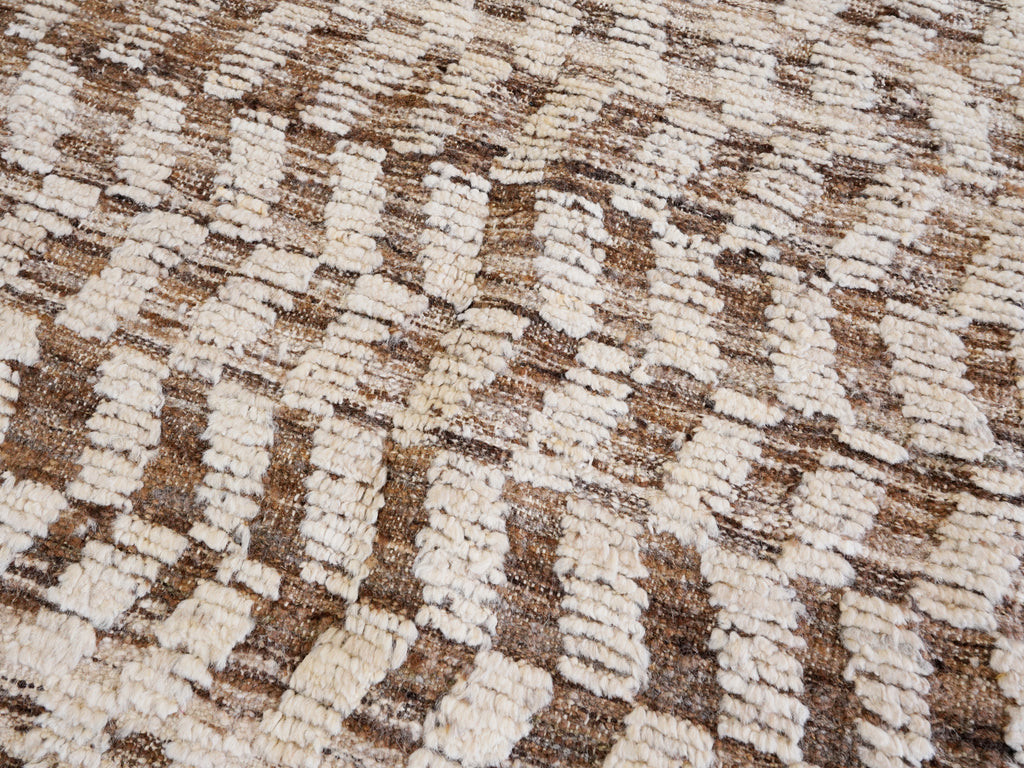 9x10 Ft Beige Moroccan Rug - Hand Knotted Area Rug