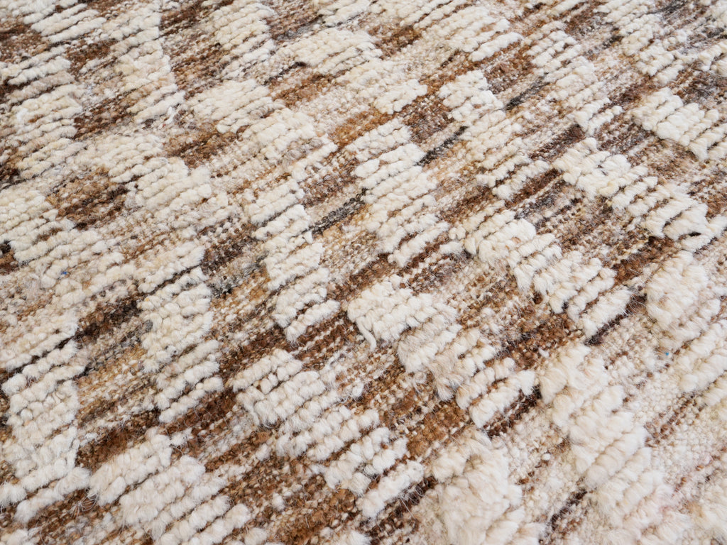 9x10 Ft Beige Moroccan Rug - Hand Knotted Area Rug