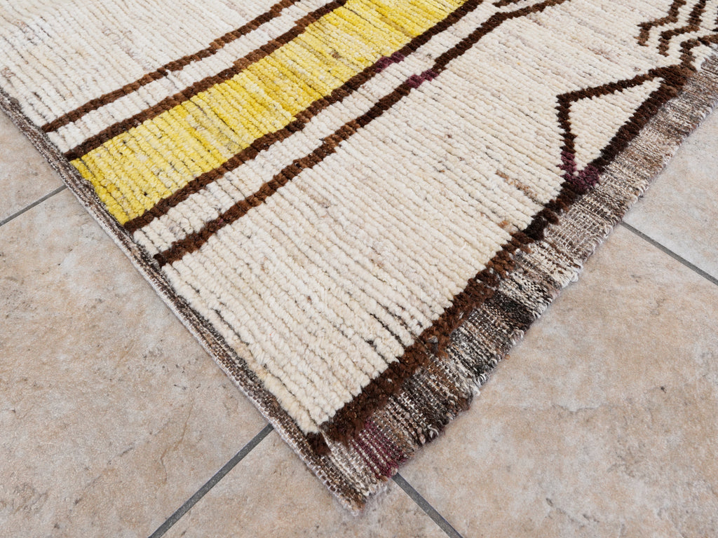 8x10 Ft Yellow Moroccan Rug - Hand Knotted Area Rug