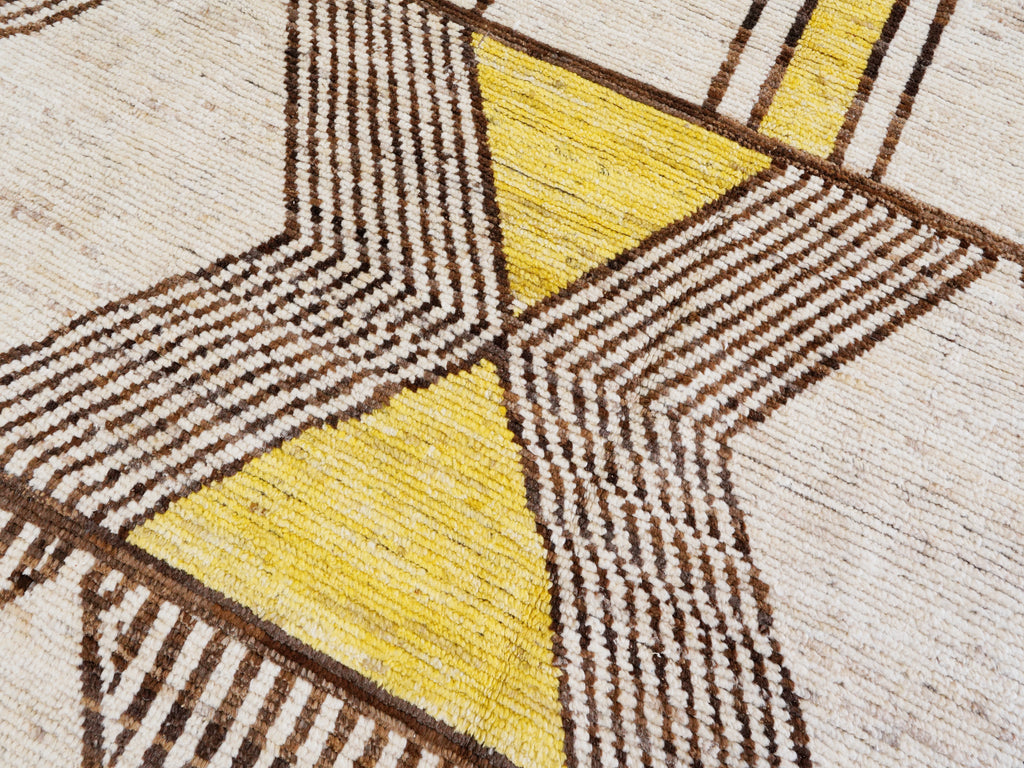 8x10 Ft Yellow Moroccan Rug - Hand Knotted Area Rug