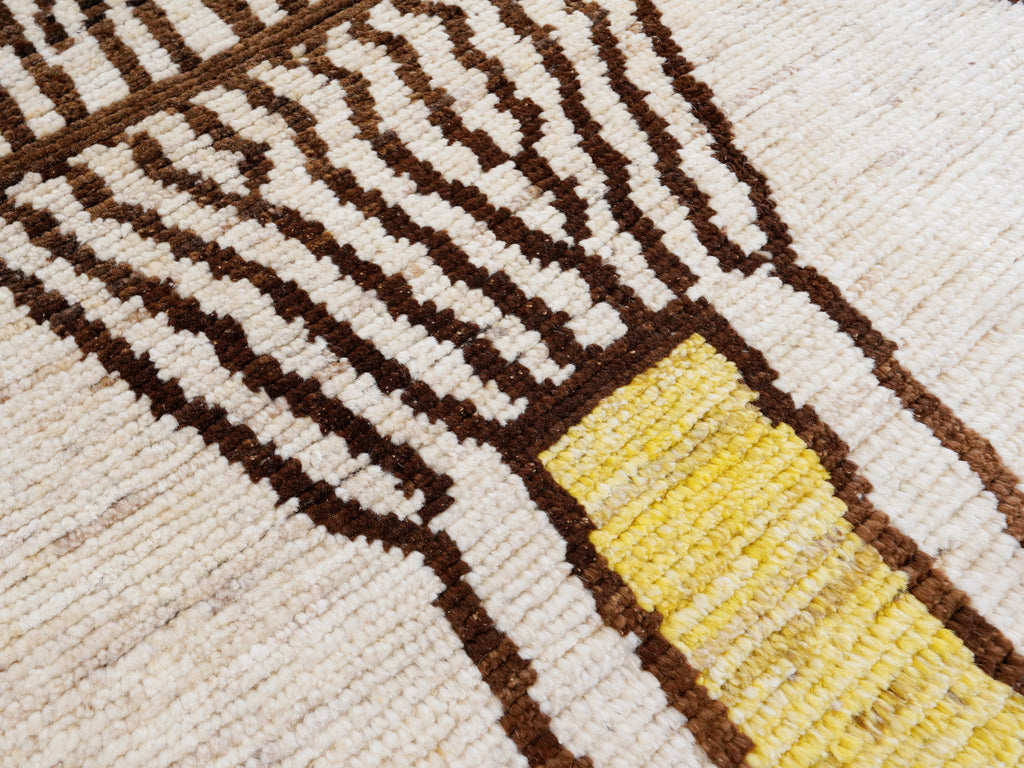 8x10 Ft Yellow Moroccan Rug - Hand Knotted Area Rug