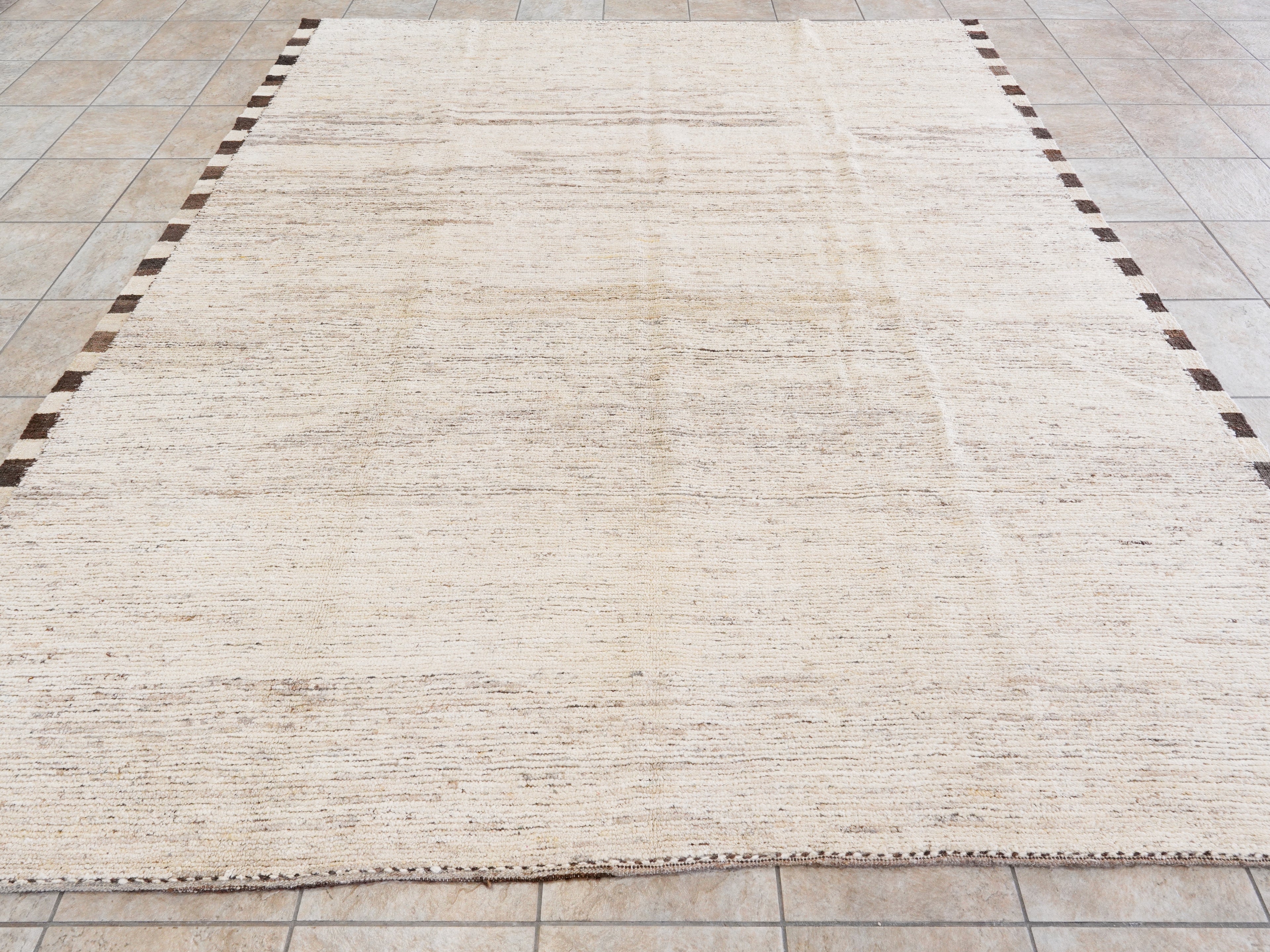 8x10 Ft Beige Moroccan Rug - Hand Knotted Area Rug