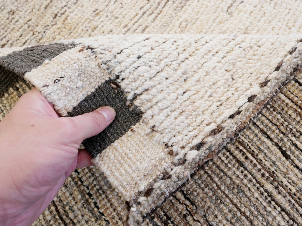 8x10 Ft Beige Moroccan Rug - Hand Knotted Area Rug