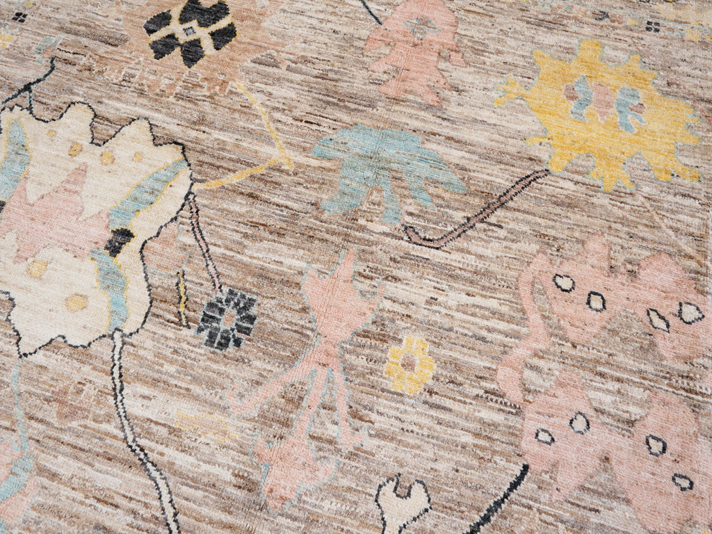 8x10 Ft Brown Oushak Rug - Hand Knotted Afghan Rug