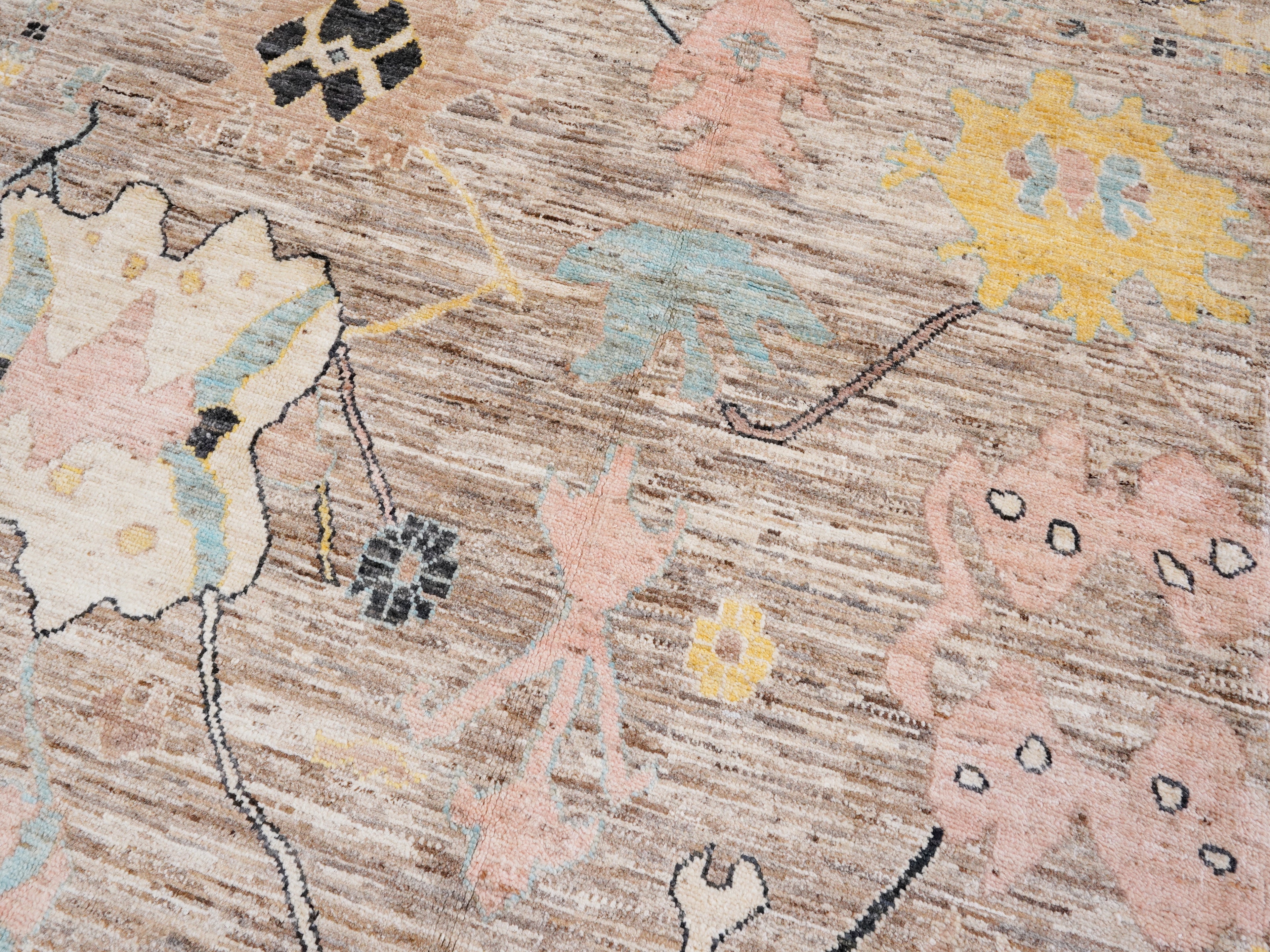 8x10 Ft Brown Oushak Rug - Hand Knotted Afghan Rug