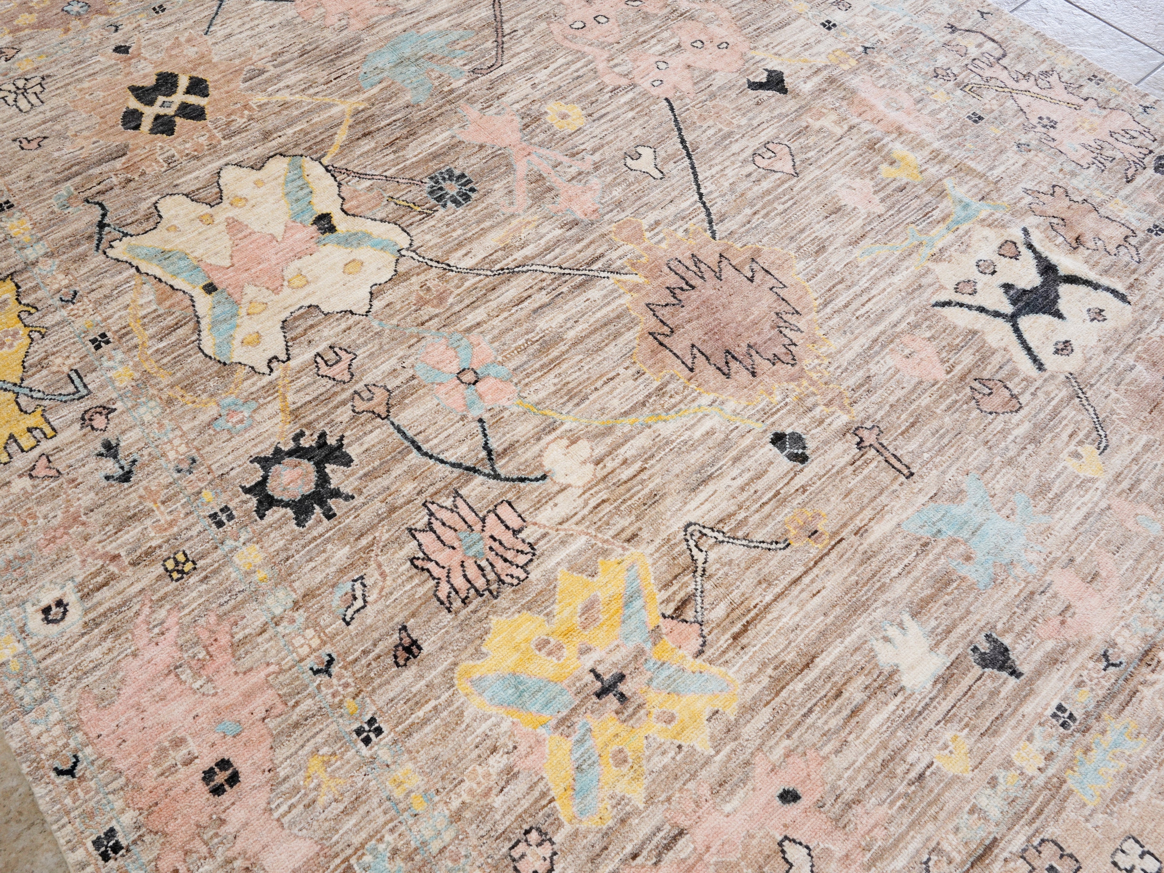 8x10 Ft Brown Oushak Rug - Hand Knotted Afghan Rug