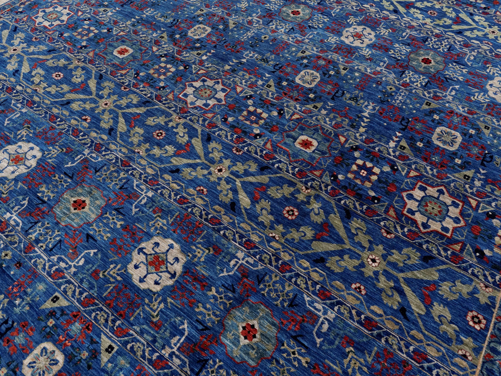 8x14 Ft Blue Mamluk Rug - Hand Knotted Area Rug