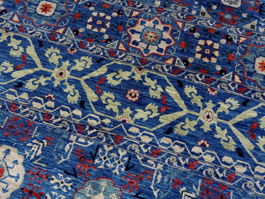 8x14 Ft Blue Mamluk Rug - Hand Knotted Area Rug
