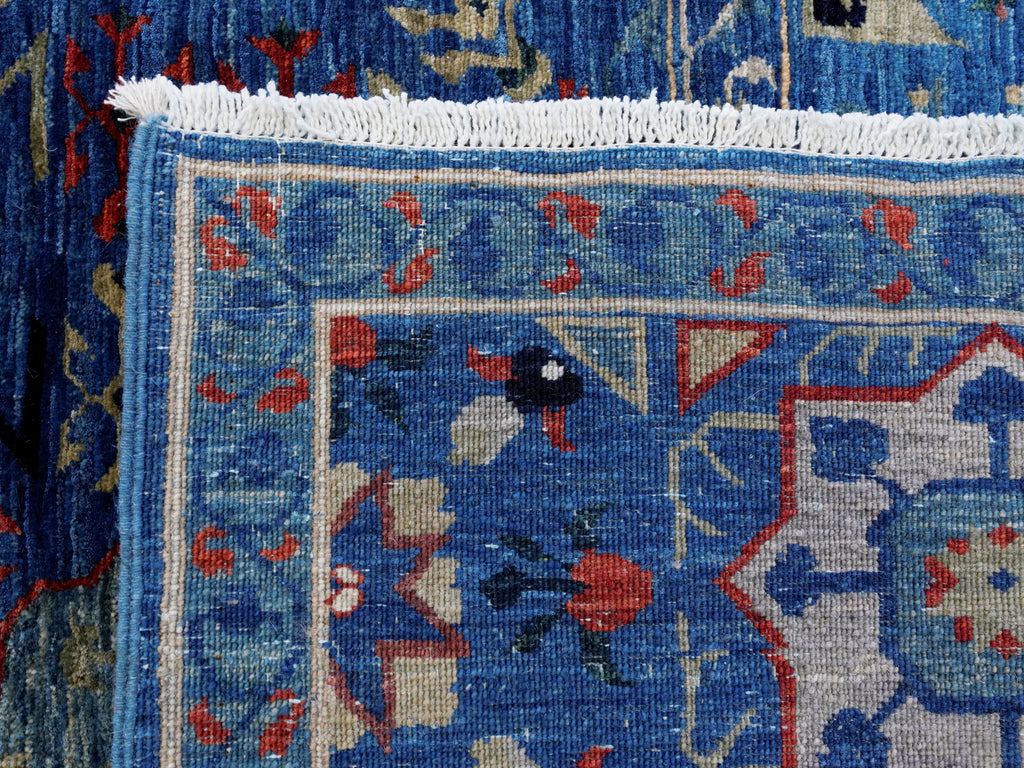 8x14 Ft Blue Mamluk Rug - Hand Knotted Area Rug