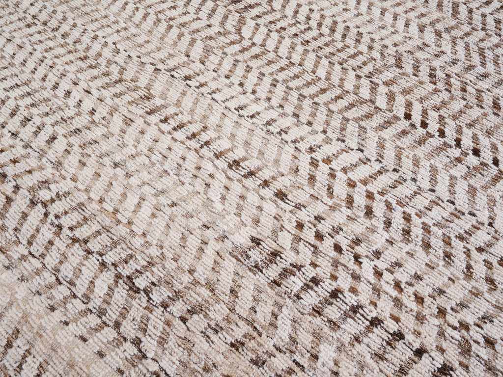9x12 Ft Beige Moroccan Rug - Hand Knotted Wool Area Rug