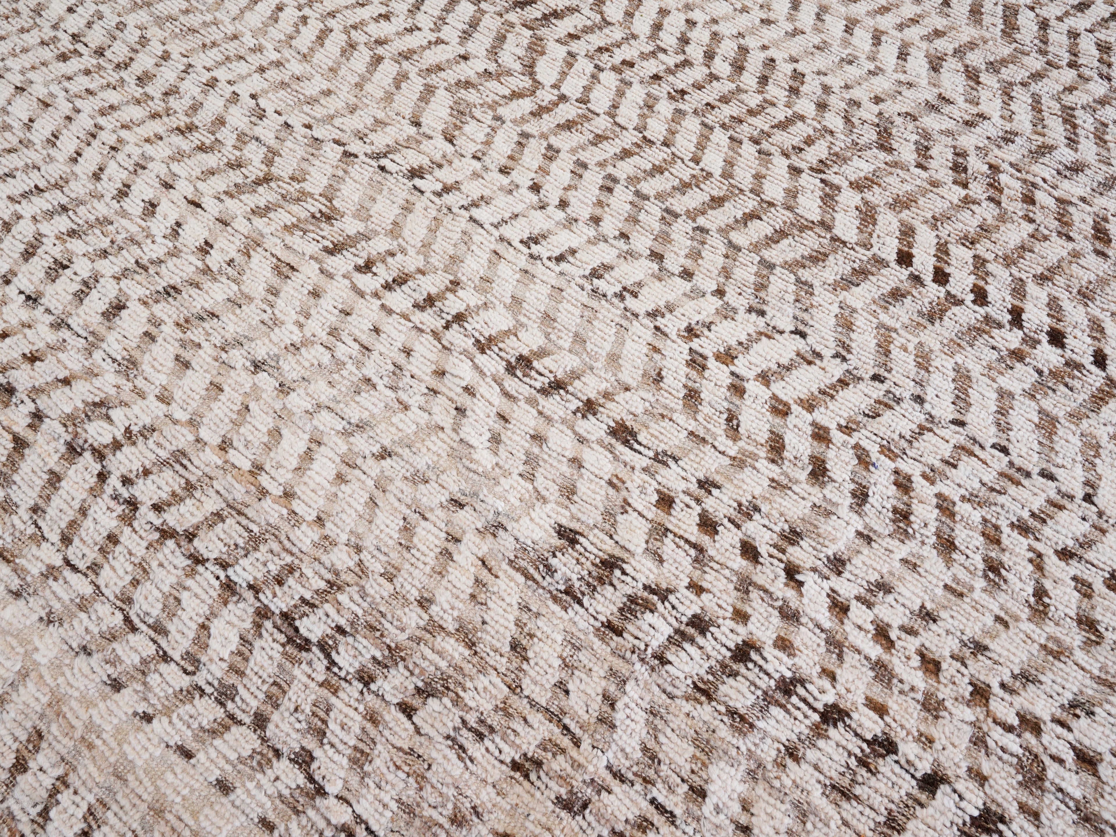 9x12 Ft Beige Moroccan Rug - Hand Knotted Wool Area Rug