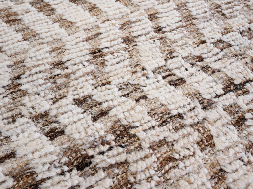 9x12 Ft Beige Moroccan Rug - Hand Knotted Wool Area Rug