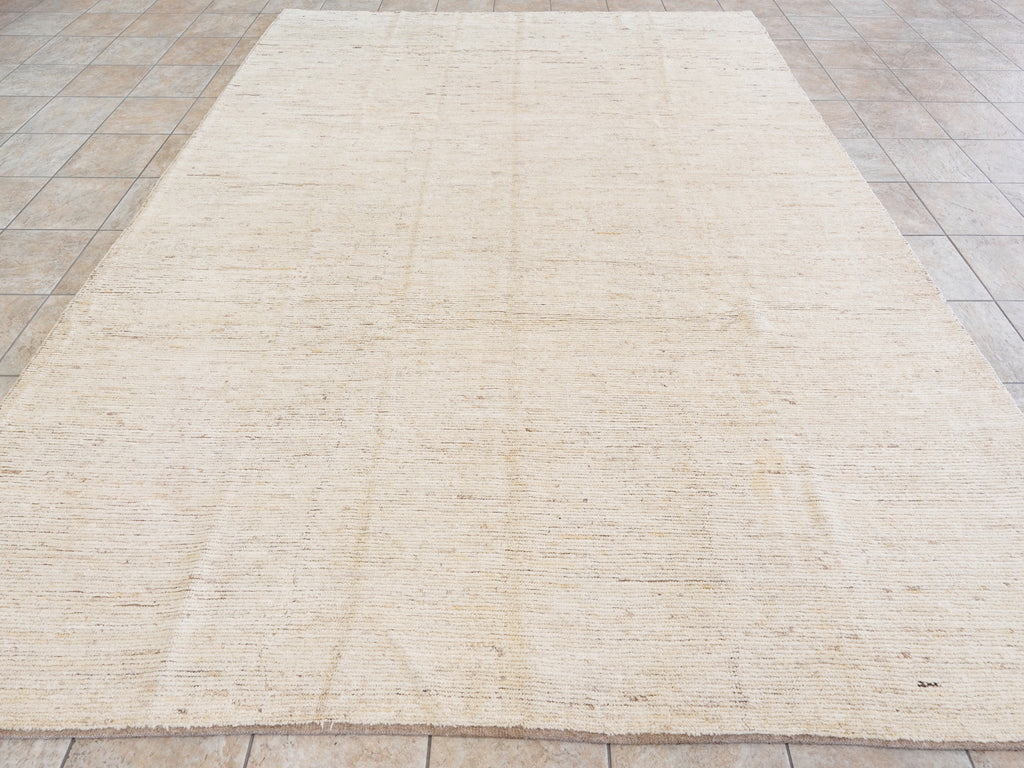 9x12 Ft Beige Moroccan Rug - Hand Knotted Wool Area Rug