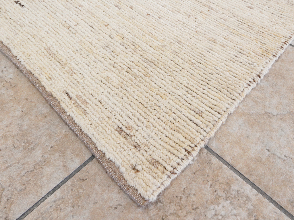 9x12 Ft Beige Moroccan Rug - Hand Knotted Wool Area Rug