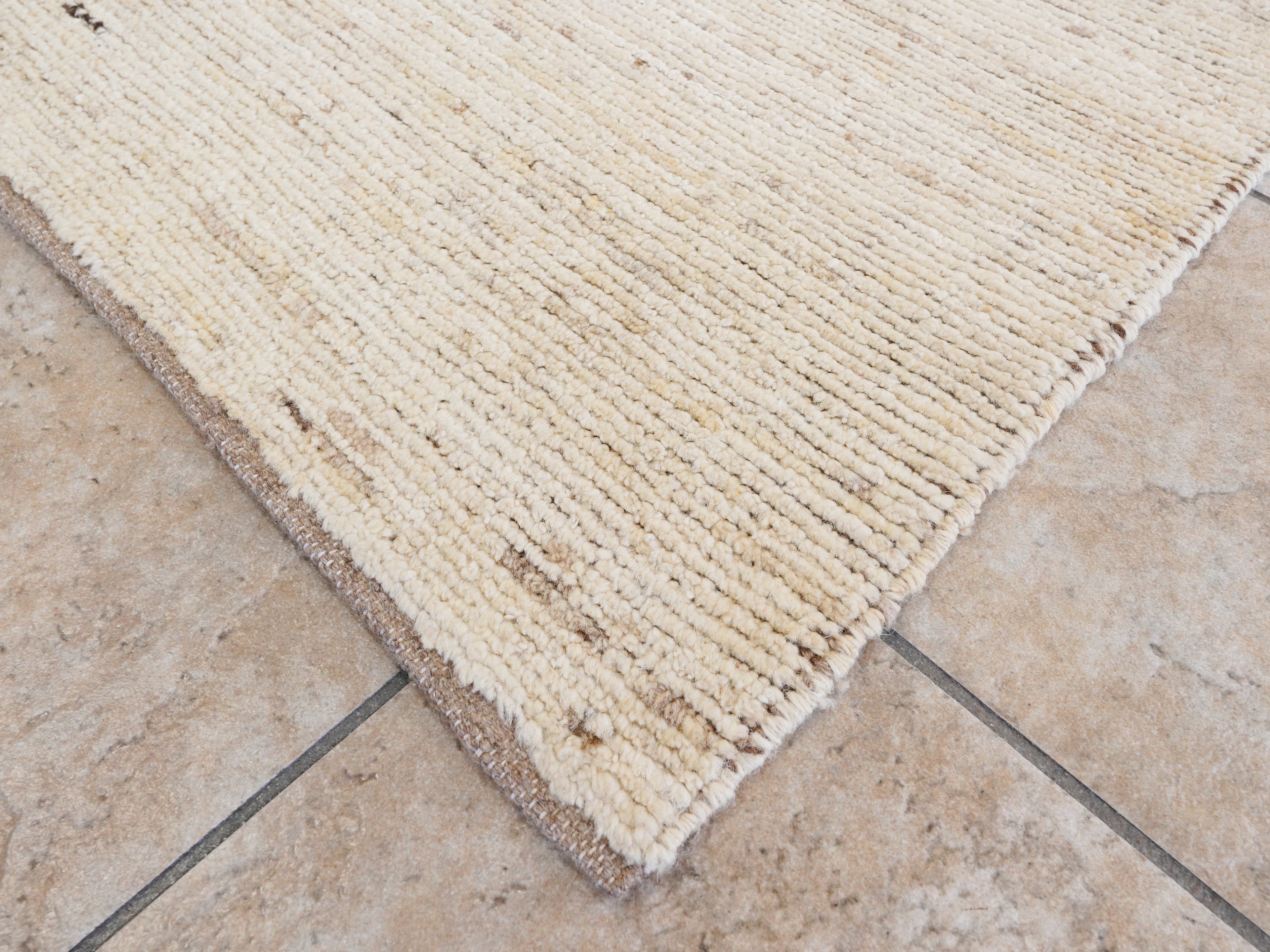 9x12 Ft Beige Moroccan Rug - Hand Knotted Wool Area Rug