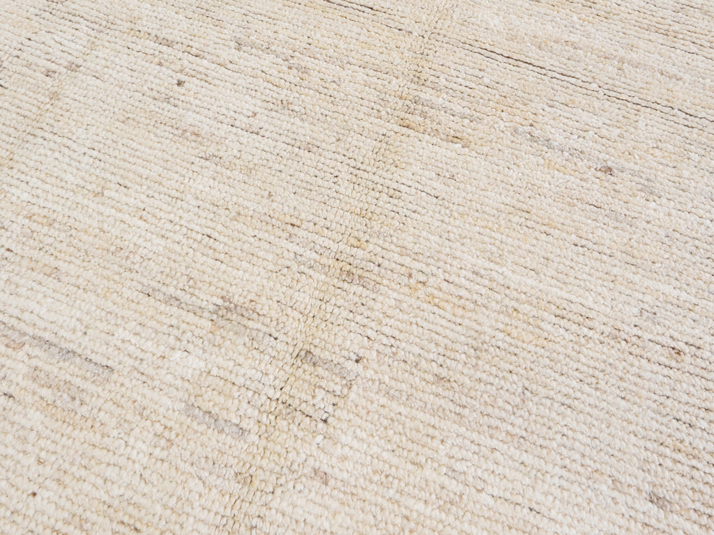 9x12 Ft Beige Moroccan Rug - Hand Knotted Wool Area Rug