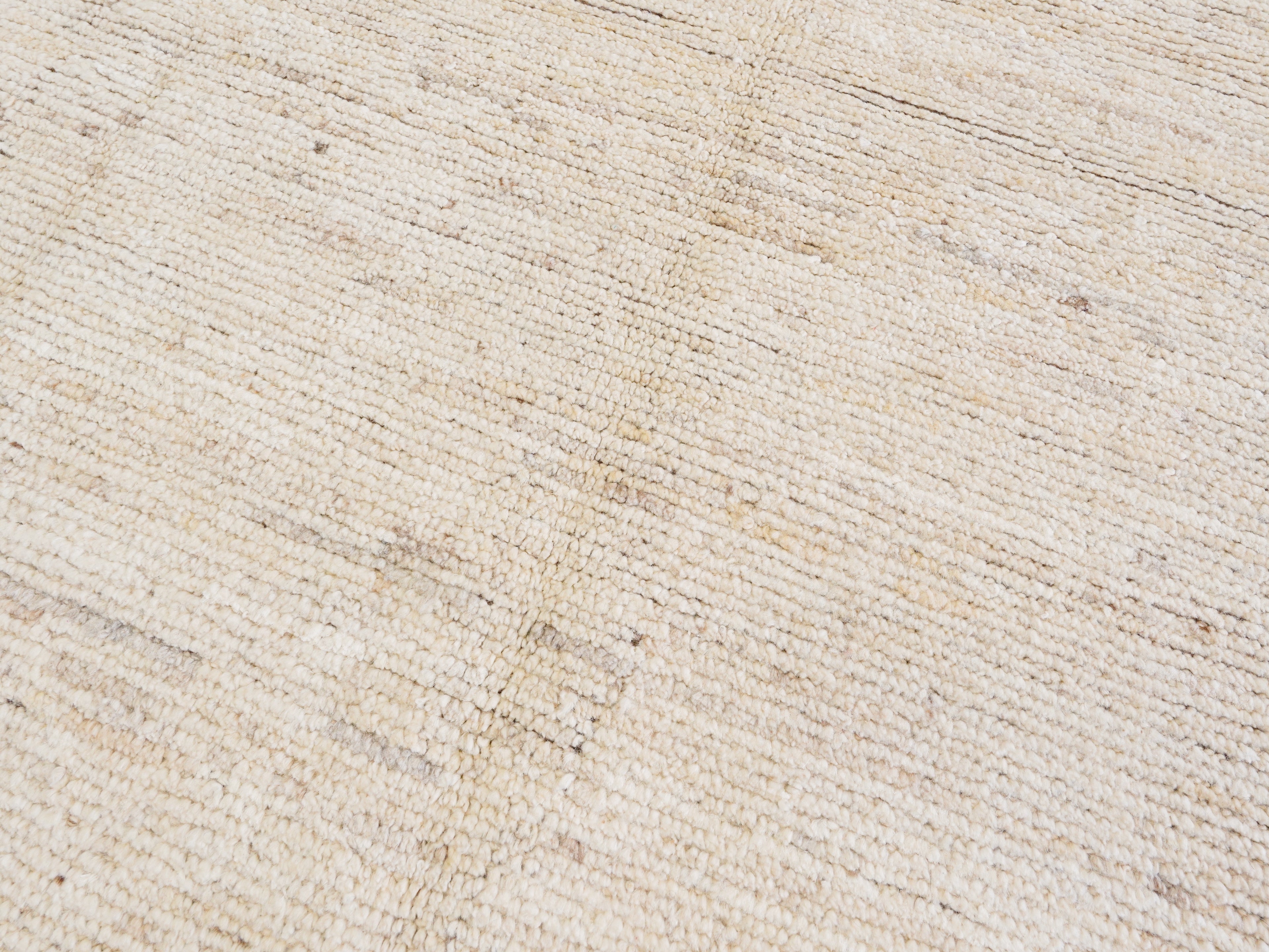 9x12 Ft Beige Moroccan Rug - Hand Knotted Wool Area Rug