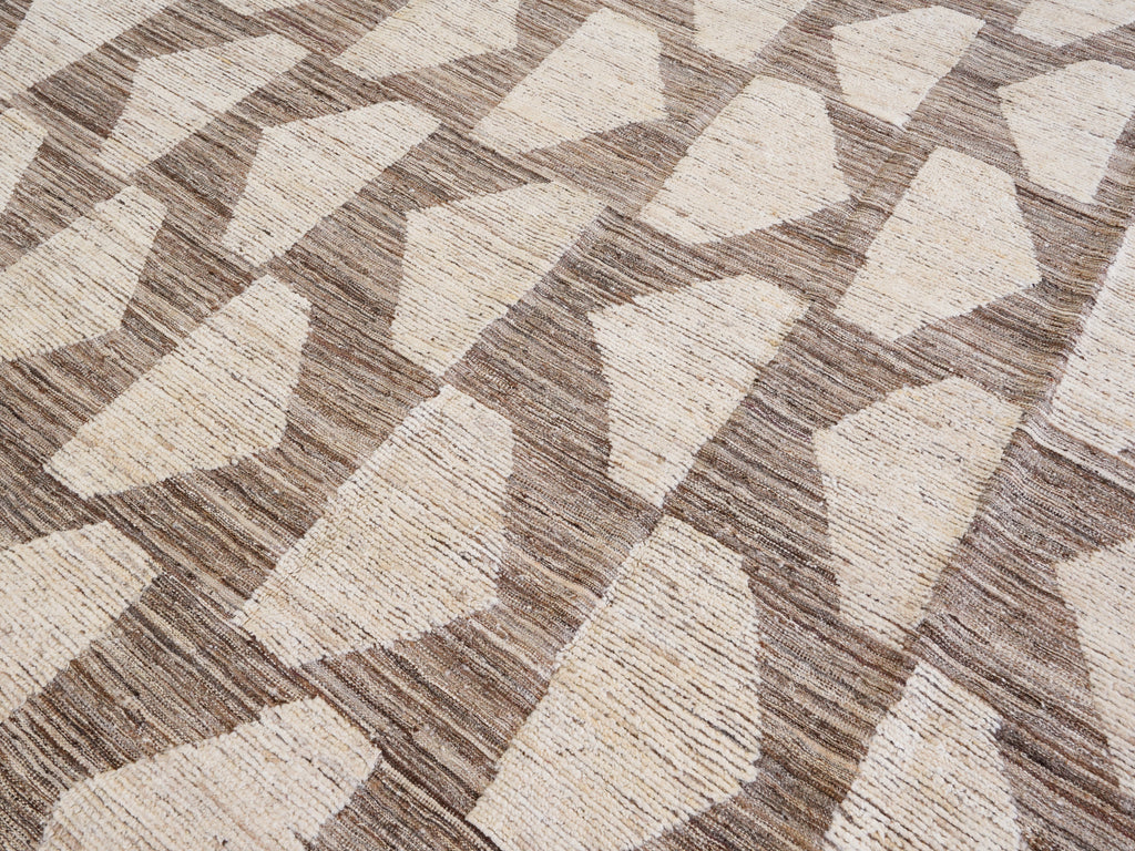 9x12 Ft Beige Moroccan Rug - Hand Knotted Wool Area Rug
