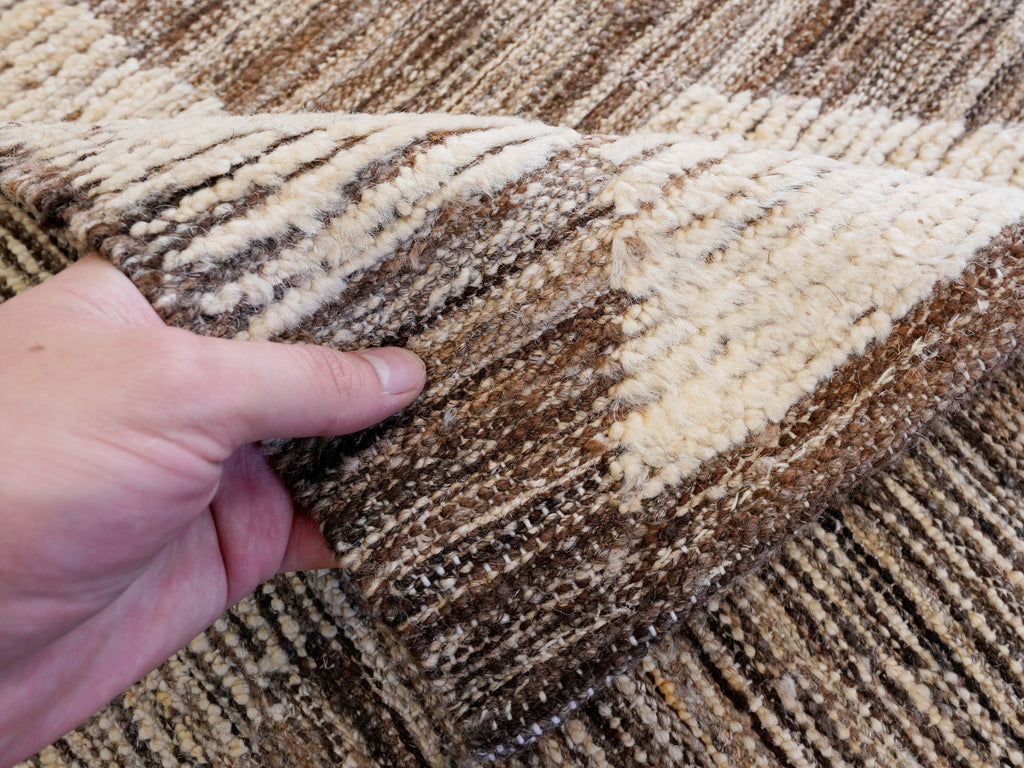 9x12 Ft Beige Moroccan Rug - Hand Knotted Wool Area Rug