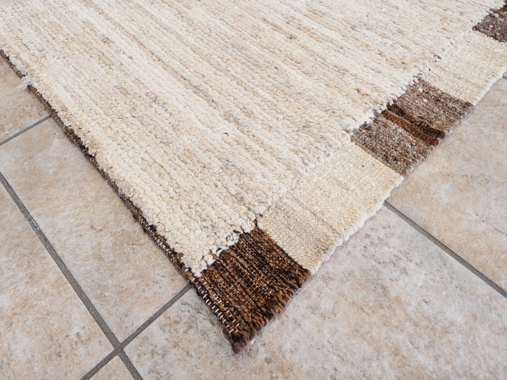 9x12 Ft Beige Moroccan Rug - Hand Knotted Wool Area Rug