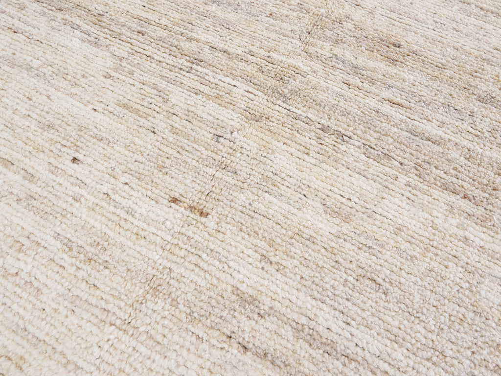 9x12 Ft Beige Moroccan Rug - Hand Knotted Wool Area Rug