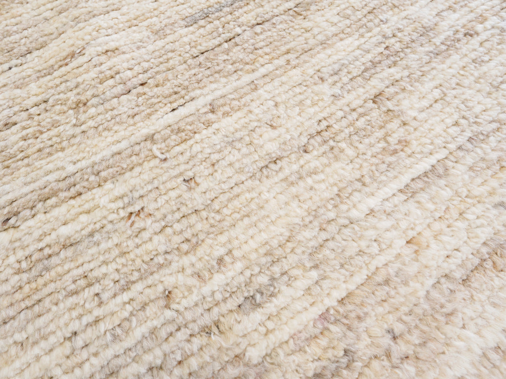 9x12 Ft Beige Moroccan Rug - Hand Knotted Wool Area Rug
