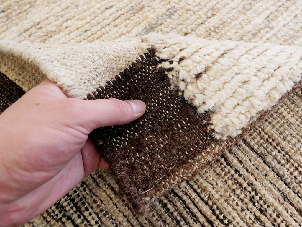 9x12 Ft Beige Moroccan Rug - Hand Knotted Wool Area Rug